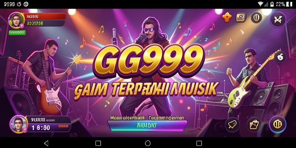 Tangkapan layar gameplay GG999 yang menunjukkan fitur permainan musik.
