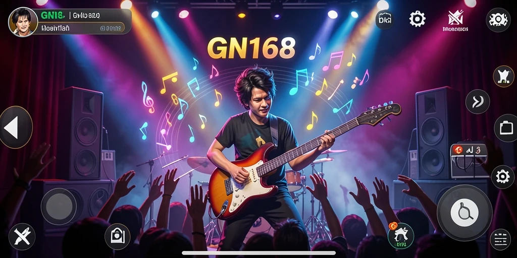 Screenshot gameplay GN168 menampilkan variasi lagu dan interaksi musik yang menyenangkan.