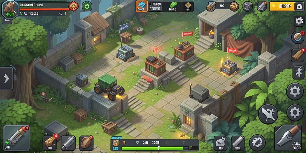 Tampilan gameplay <strong>IDRRP</strong> yang menarik dalam pertarungan Tower Defense.