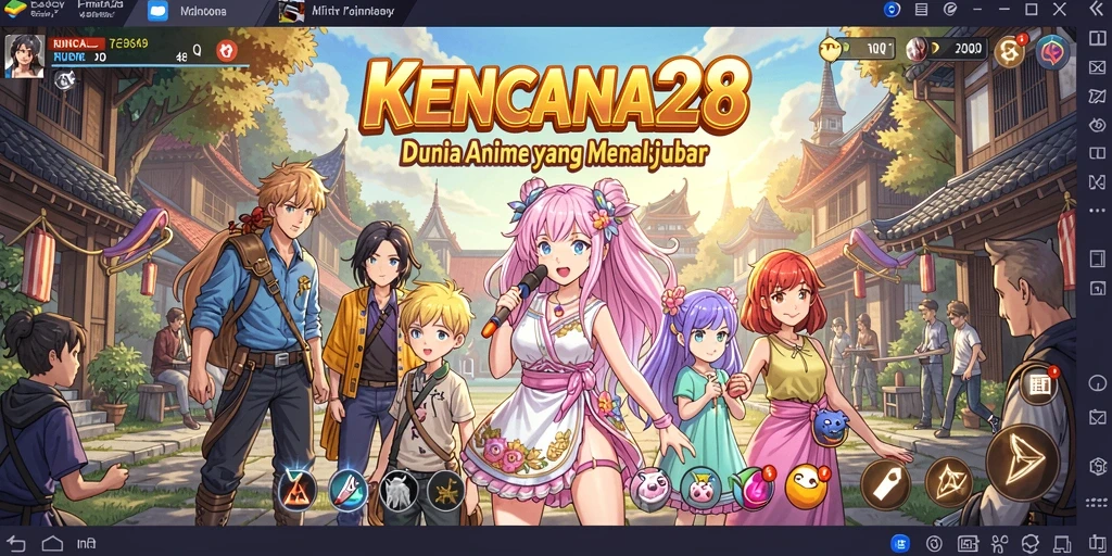 Screenshot KENCANA28 menampilkan karakter anime dalam aksi seru.