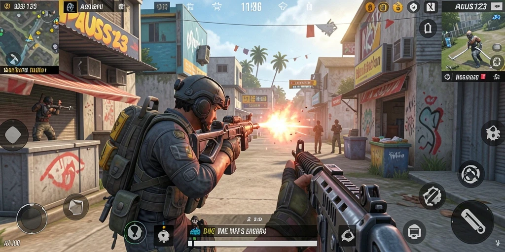 Tangkapan layar dari gameplay seru PAUS123 di mode TPS.