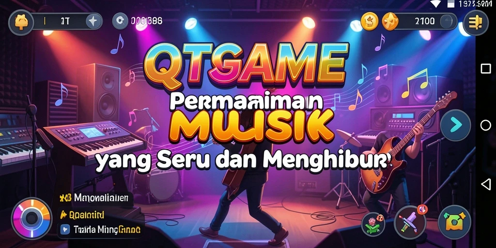 Tampilan gameplay QTGAME yang penuh warna dan dinamis.