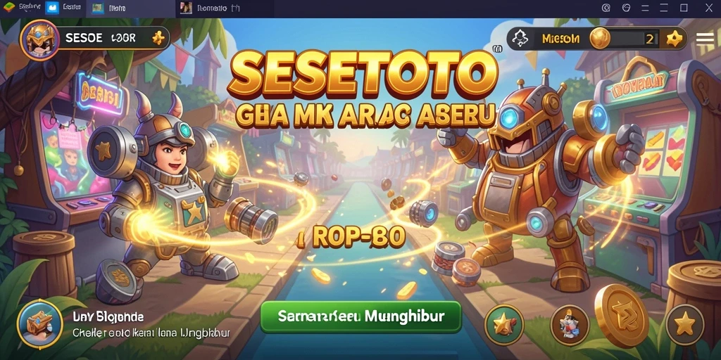 Tangkapan layar SESETOTO menampilkan aksi seru dalam permainan arcade.