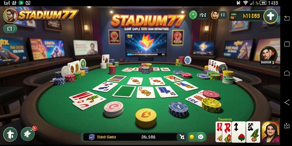 Tampilan gameplay seru dalam STADIUM77, nikmati strategi Gaple.