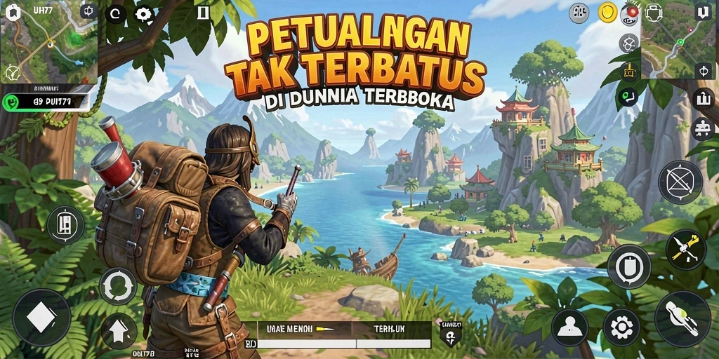 Tampilan gameplay Open World UH77 yang menakjubkan dan luas.