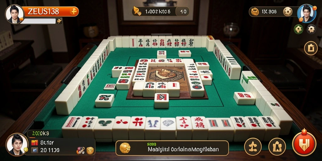 Tampilan menarik dari gameplay ZEUS138 Mahjong yang penuh warna.